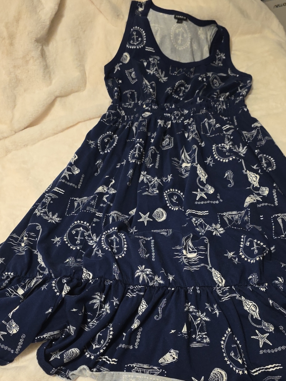 Torrid Marine Navy Mini Dress 1x - Picture 4 of 5
